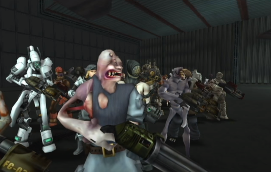 Screenshot from TimeSplitters UT2004 mod showing characters